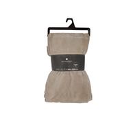 Atmosphera Couverture en lin et flanelle 180 x 230 cm Beige