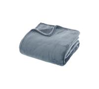 - Grand Plaid en flanelle uni - 230x180 - Bleu Orage - OLLIS