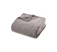 Atmosphera – Grand plaid en flanelle uni 230x180 cm – Gris