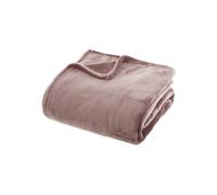 Atmosphera – Plaid uni en flanelle – Rose – 180 x 230 cm