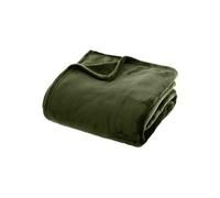 Plaid flanelle vert kaki 180x230cm - Atmosphera createur d'interieur - Vert kaki