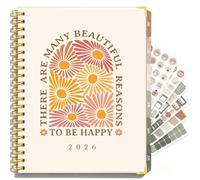 Grand planificateur 2026 - Agenda hebdomadaire et mensuel de janvier 2026 à décembre 2026, agenda quotidien Dasiy de 21,6 x 27,9 cm avec poche, autocollants et onglets pour femme et étudiante, format