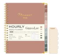 Grand planificateur 2026, carnet de rendez-vous hebdomadaire et mensuel de janvier 2025 à décembre 2026, planificateur horaire quotidien avec fentes horaires, organiseur A4 pour la maison, l'école, le