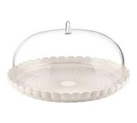 Grand plat à gâteau en acrylique blanc avec cloche 36 cm GUZZINI Tiffany Blanc G