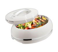 Grand plat de transport isotherme ovale élégant - Couvercle ouvert à une main - 3,15 l - Réchauffeur/refroidisseur de luxe - Bol de service thermique pour buffet/fête - Récipient pour aliments chauds