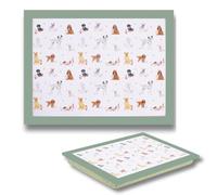 Grand plateau avec coussin - Motif chiens mignons - Plateau avec coussin pour le dîner, l'ordinateur portable, la nourriture TV Great British Home