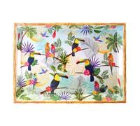 Les Jardins de la Comtesse - Grand Plateau à Service Rectangulaire avec des poignées en Mélamine Pure - Toucans de Rio - 50 cm - Multicolore - Vaisselle Quasi-Incassable MelARTmine