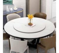 Grand plateau de service rotatif pour table de salle à manger, plateau tournant en marbre avec motif dalle de roche, centre de table rond pour cuisine et table