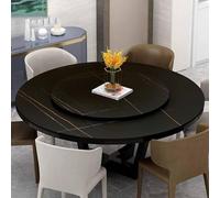 Grand plateau de service rotatif pour table de salle à manger, plateau tournant en marbre avec motif dalle de roche, centre de table rond pour cuisine et table