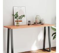 Grand plateau de table en bois massif traité, 140 x 50 x (2-4) cm, avec bord d'arbre pour projets rustiques et naturels