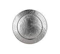 Grand plateau rond en métal Nizza argenté 60 cm | Design plateau argenté | Plateau de service rond antidérapant | Décoration sur la table ou la décoration murale dans le salon