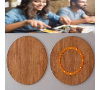 Grand plateau tournant en bois for table à manger, plateau tournant rond blanc for comptoir de cuisine(Natural wood,70cm/28incm)