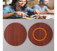 Grand plateau tournant en bois for table à manger, plateau tournant rond blanc for comptoir de cuisine(Tea brown,75cm/29incm)