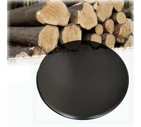 Grand plateau tournant en bois Lazy Susan 24 28 32 36 40 pouces, plateau de cuisine rotatif rond, centre de table, plateau de service, rotation à 360°, avec base (Couleur : Noir, Taille : 70 cm/