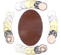 Grand plateau tournant en bois pour table de salle à manger, parfait pour la maison et la cuisine, finition rouge tournée à la main, idéal pour le divertissement