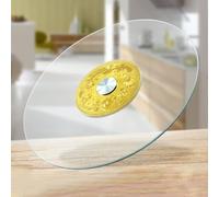 Grand plateau tournant en verre trempé de 76,2 cm - Plateau de service rond robuste pour table de salle à manger, plateau rotatif transparent pour divertir et servir sans effort