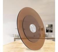 Grand plateau tournant Lazy Susan 24" 28" en verre trempé, plateau de service rotatif à 360° for table à manger, plateau de service marron, idéal for les réunions de famille,(60cm/23.6in)