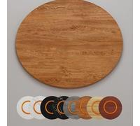 Grand plateau tournant Lazy Susan en bois massif - Plateau de service rotatif de 20, 30 et 40 pouces for table à manger - Plateau de service à rotation douce(Light brown,50cm/20in)