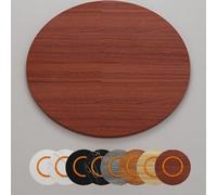 Grand plateau tournant Lazy Susan en bois massif - Plateau de service rotatif de 20, 30 et 40 pouces for table à manger - Plateau de service à rotation douce(Dark brown,45cm/18in)