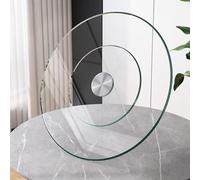 Grand plateau tournant Lazy Susan - Plateau de service rotatif en verre trempé pour mariages et réunions de famille | Centre de table à 360° pour un divertissement et un dîner sans effort