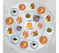 Grand plateau tournant Lazy Susan pour table à manger, plateau tournant en verre trempé transparent, organisateur de table, plateau de service rotatif silencieux et fluide (taille : 70 cm/27,5 p