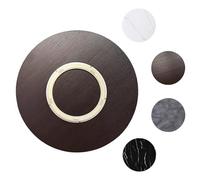 Grand plateau tournant rond en bois de 101,6 cm pour table de salle à manger, centre de table, base silencieuse, noyer noir, 80 cm