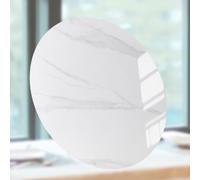 Grand plateau tournant rond pour table de salle à manger - Plateau de service rotatif de 50,8 à 88,9 cm avec texture marbrée, plaque pivotante à 360° en blanc brillant et noir, parfait pour le