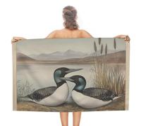 Grand Plongeur du Nord Serviettes De Sauna Absorbantes Serviette De Bain Séchage Rapide Serviette De Plage pour Voyage Spa Hôtel Gym 80X130Cm