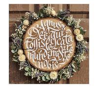 Grand pochoir circulaire pour calligraphie latine, modèle réutilisable en plastique Agnus Dei Qui Tollis Peccata Mundi Miserere Nobis Pochoir mural pour église, salle de prière, décoration d'intérieur