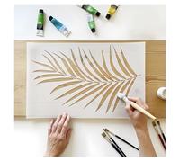 Grand Pochoir Feuille Tropicale 53cmx35cm - Pochoirs Réutilisables - Pour Peinture Murale, Décoration DIY, Art et Artisanat, Meubles, Sols - Motifs de la Jungle et d'été
