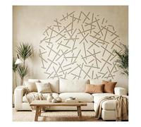 Grand pochoir géométrique abstrait moderne de 60 cm x 60 cm, modèle d'art moderne pour peinture murale, motif de plafond rond réutilisable pour meubles de sol, décoration à faire soi-même