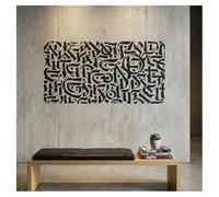 Grand pochoir mural abstrait calligraffiti motif calligraphie arabe moderne 98 cm x 50 cm surdimensionné peinture murale réutilisable urbain art urbain pour décoration industrielle