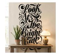 Grand pochoir mural pour peinture, 30 cm x 59 cm, modèle de citation inspirante pour salon, entrée, bricolage en bois, réutilisable, calligraphie, typographie Look at The Bright Side Art Pattern