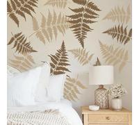 Grand pochoir réutilisable en plastique pour murs Motif feuille de fougère 63 x 40 cm pour peinture sur mur, sol, meubles, motif botanique et plantes naturelles pour décoration d'intérieur