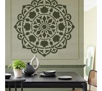 Grand pochoir rond de 80 cm, motif mandala géant, pour décoration murale, réutilisable, grande taille, décoration, brique, artisanat, sol, mastic, meubles, plâtre