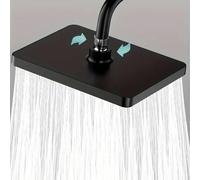 Grand pommeau de douche de 25,4 cm avec système anti-blocage sous pression, dessus rotatif à 360 degrés et effet pluie pour une expérience de douche relaxante (noir)