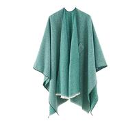 Grand poncho d'hiver tricoté pour femme avec matelas à langer, vert, A
