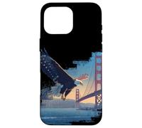 Grand Pont Golden Gate avec Superbe Costume d'aigle Coque pour iPhone 16 Pro Max