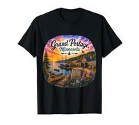 Grand Portage MN, Parc d'État du Minnesota, frontière canadienne T-Shirt Graphique avec Valeur