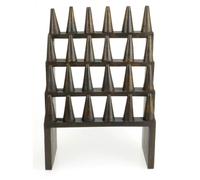 Grand porte-bagues / Présentoir à bagues (24 cônes) en bois teinte marron chocolat