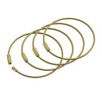 Grand Porte-clés en Acier Inoxydable avec Câble Fil Boucle Robuste voiture porte-clefs Étiquette de Bagage et Anneau de Verrouillage Silipac