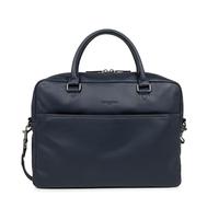 LANCASTER | Soft Vintage Homme - Grand porte documents Cuir de Vachette Pleine Fleur Bleu foncé - Camel