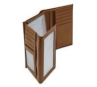 Grand porte feuille unisexe à 3. volets en cuir réf ZE2112 (4 coul.disp.) camel