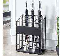 Grand porte-parapluie sur pied, organiseur commercial en métal pour cannes de marche, support de rangement rectangulaire moderne