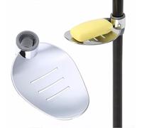 Grand porte-savon à vaisselle pour barre de douche avec rehausseur de 25 mm, finition chromée en plastique ABS, hauteur réglable, conçu pour évacuer rapidement l'eau et maintenir l'hygiène du savon