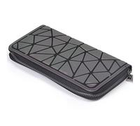 Grand portefeuille à motif géométrique lumineux avec fermeture éclair pour femme, N° 3, L