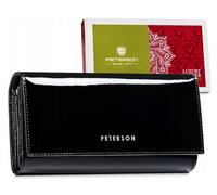 Grand portefeuille en cuir pour femme avec fermeture à pression - Peterson