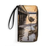 Grand portefeuille fantaisie Wild Goose by The Bridge imprimé long portefeuille en cuir avec fermeture éclair pour homme et femme, style, 19,7 x 10,5 cm, Style :, 19.7x10.5cm