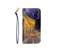 Grand portefeuille Terrasse du Café le Soir de Van Gogh Marron