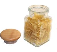 Grand pot à épices 150 ml couvercle en bois | récipient de cuisine | organisateur à épices en verre | récipient en bois et en verre | design éco
